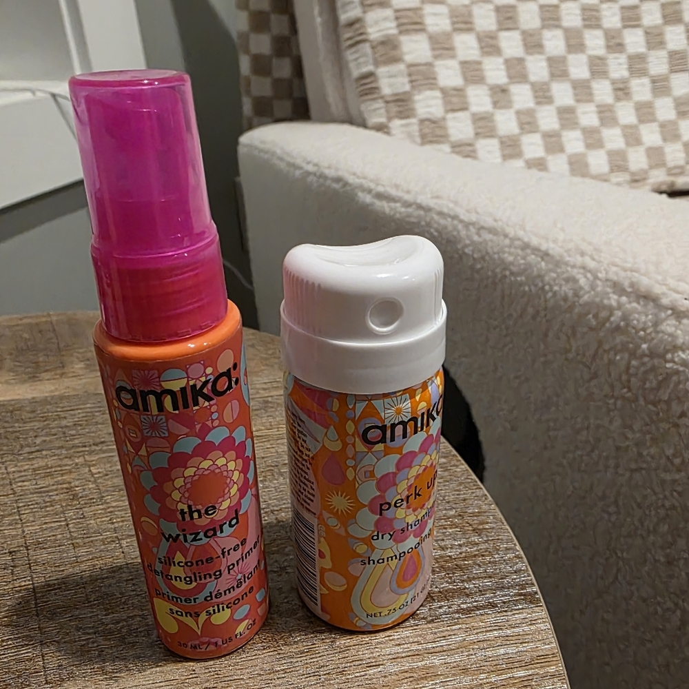 Amika's The Wizard Silicone-Free Detangling Primer and Perk Up Dry Shampoo NEW!